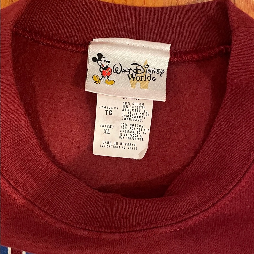 Disney Burgundy Crewneck Sweater with Mickey Mouse‎ - Picture 2 of 5